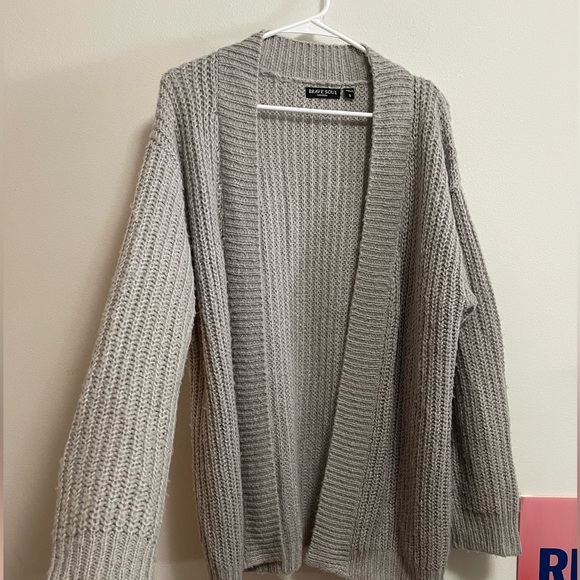ASOS - Brave Soul London - Women’s Grey Knit Open Front Slouchy Cardigan - SizeS - Picture 3 of 6